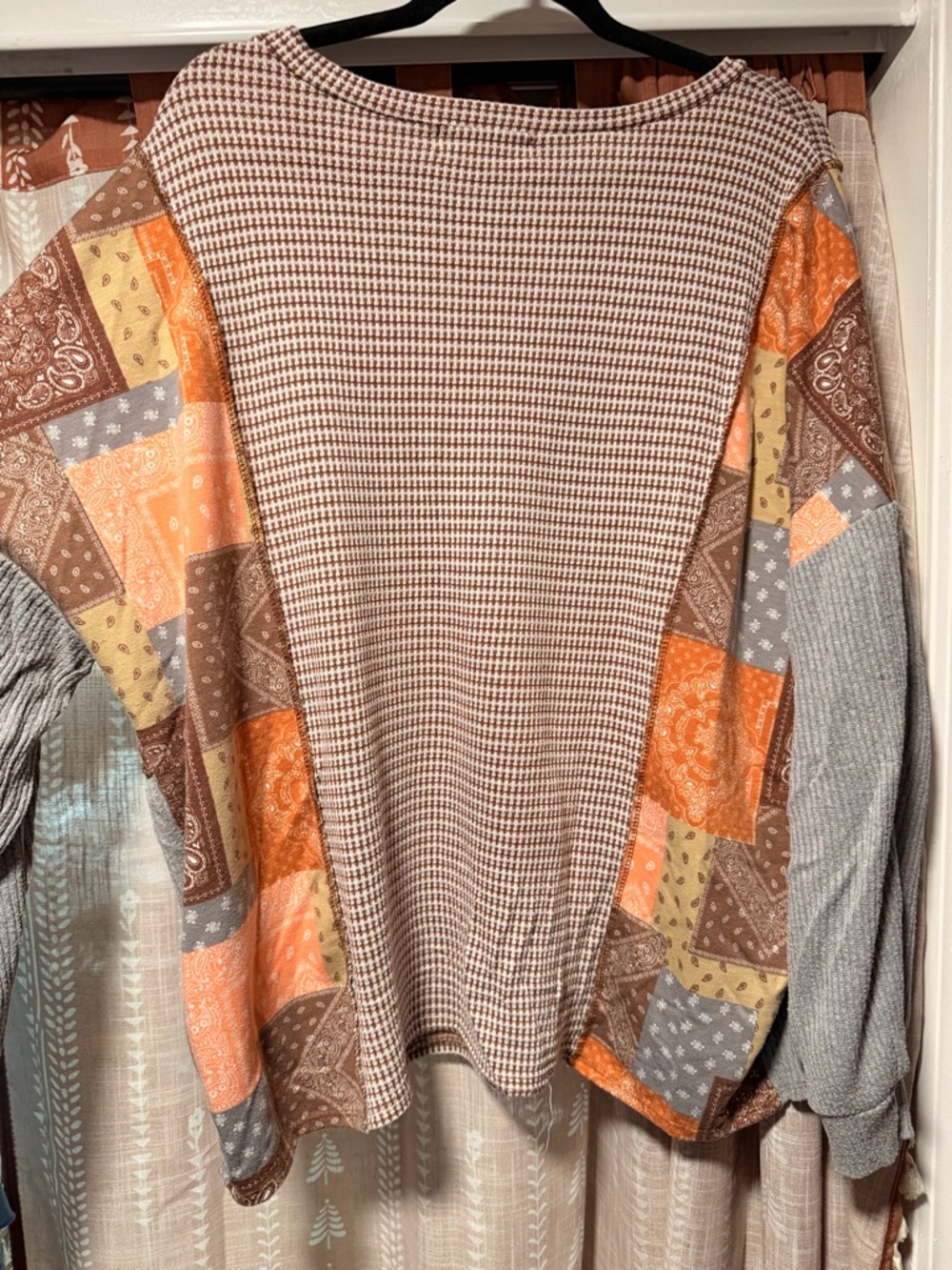 Multi-Pattern Long Sleeve Women's Top - Picture 2 of 4